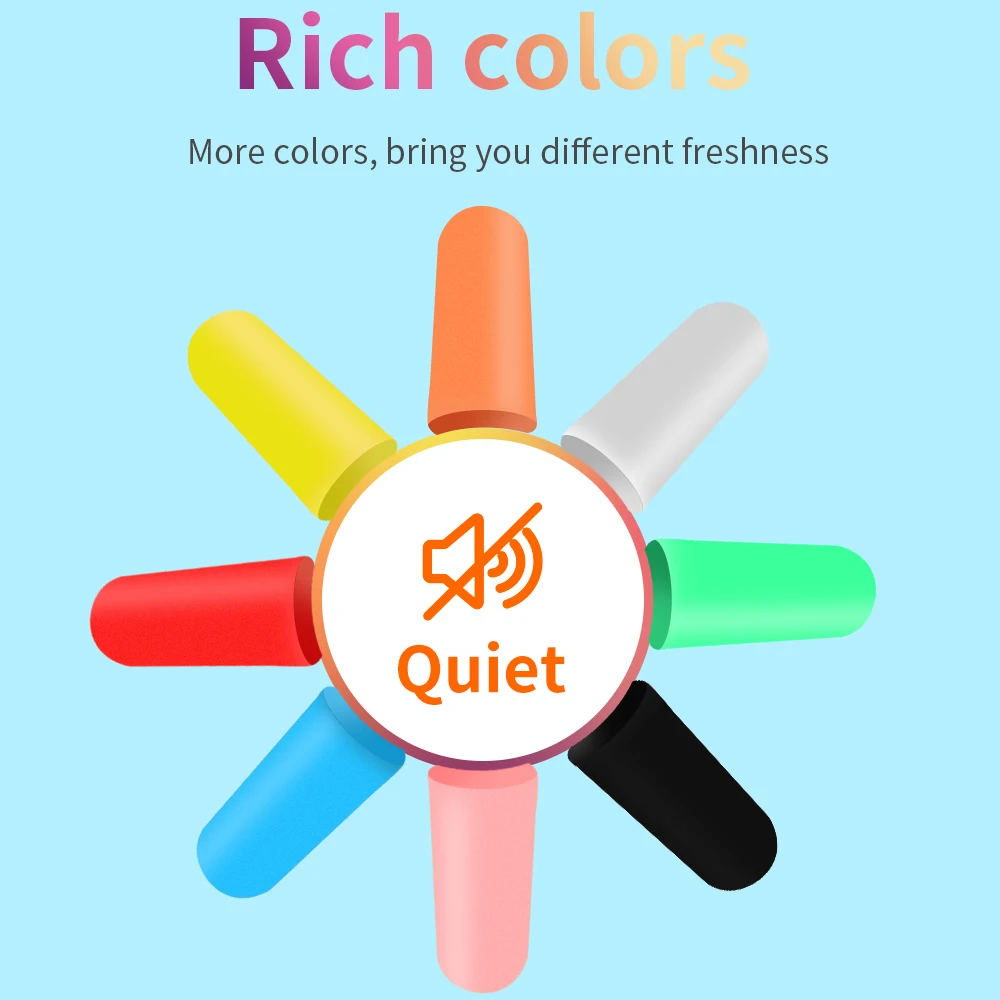 Tapones para los oídos de espuma suave y cómoda, Tapones Cónicos de viaje para dormir, reducción de ruido, aislamiento acústico, protección para los oídos, 10 pares