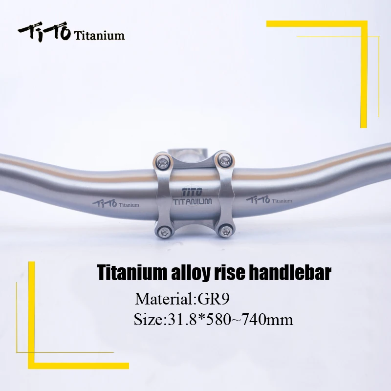 TiTo titanium Bicycle  handlebar Swallow-shaped titanium mountain bike MTB riser handlebars bike parts 31.8*580-720mm