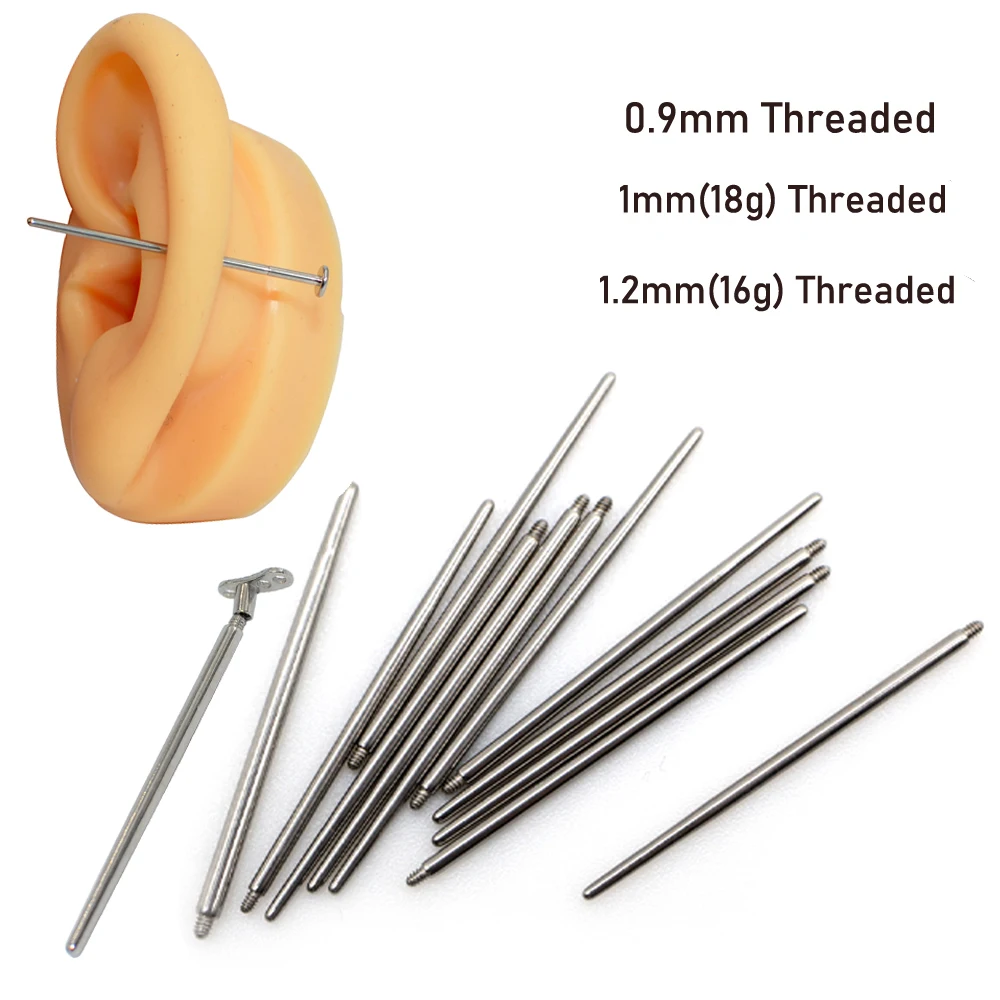 316L Surgical Stainless Steel Insertion Pin Taper Threaded Taper Labret Lip Dermal Pull Pin Tools Fashion Body Piercing Jewelry