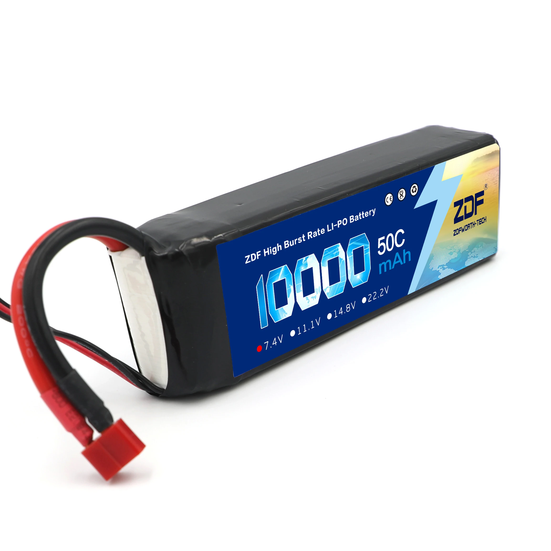 ZDF Lipo Battery 2S 7.4V 10000mah 50C Max 100C XT90 / XT60/ T Plug For Rc Airplane Traxxas Car Truck