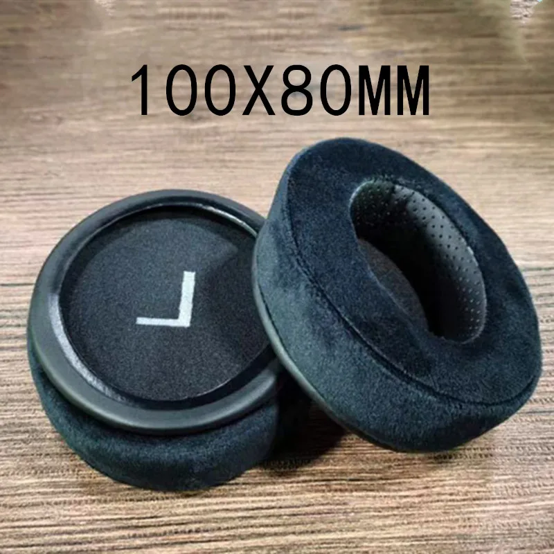 Velvet Fabric Memory Foam Ear Pads 90X70MM 100X80MM for AKG for HifiMan for ATH for Philips or ATH M50X HyperX Headphones Black