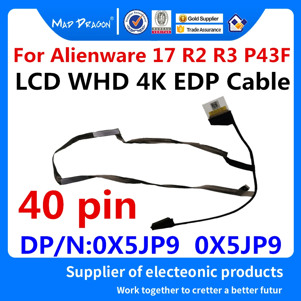 

new Original LCD LVDS SCREEN FLEX Cable UHD 4K EDP NTS Cable For Dell Alienware 17 R2 17 R3 P43F AAP21 X5JP9 0X5JP9 DC02C00BQ00