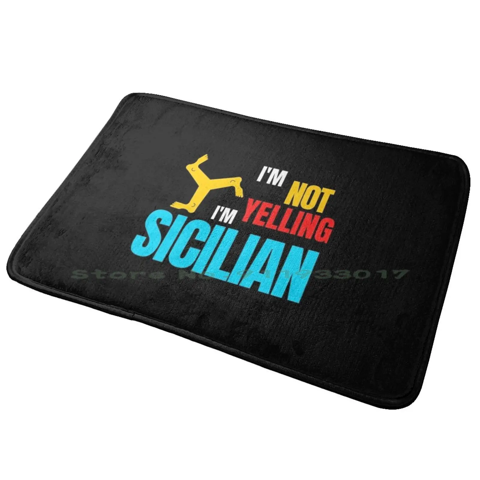 I'm Not Yelling , I'm Sicilian Entrance Door Mat Bath Mat Rug Badr Hari Badr Army Kick Boxing Glorykickb Anti-Slip Bedroom