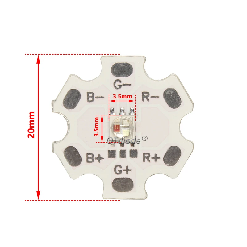 50PCS LED RGB 3W SMD3535 XPE Led Beads 3535 Diode Ceramic Crafts Chip for Flashlight Stage Lamp Full Color On 20mm/16mm PCB