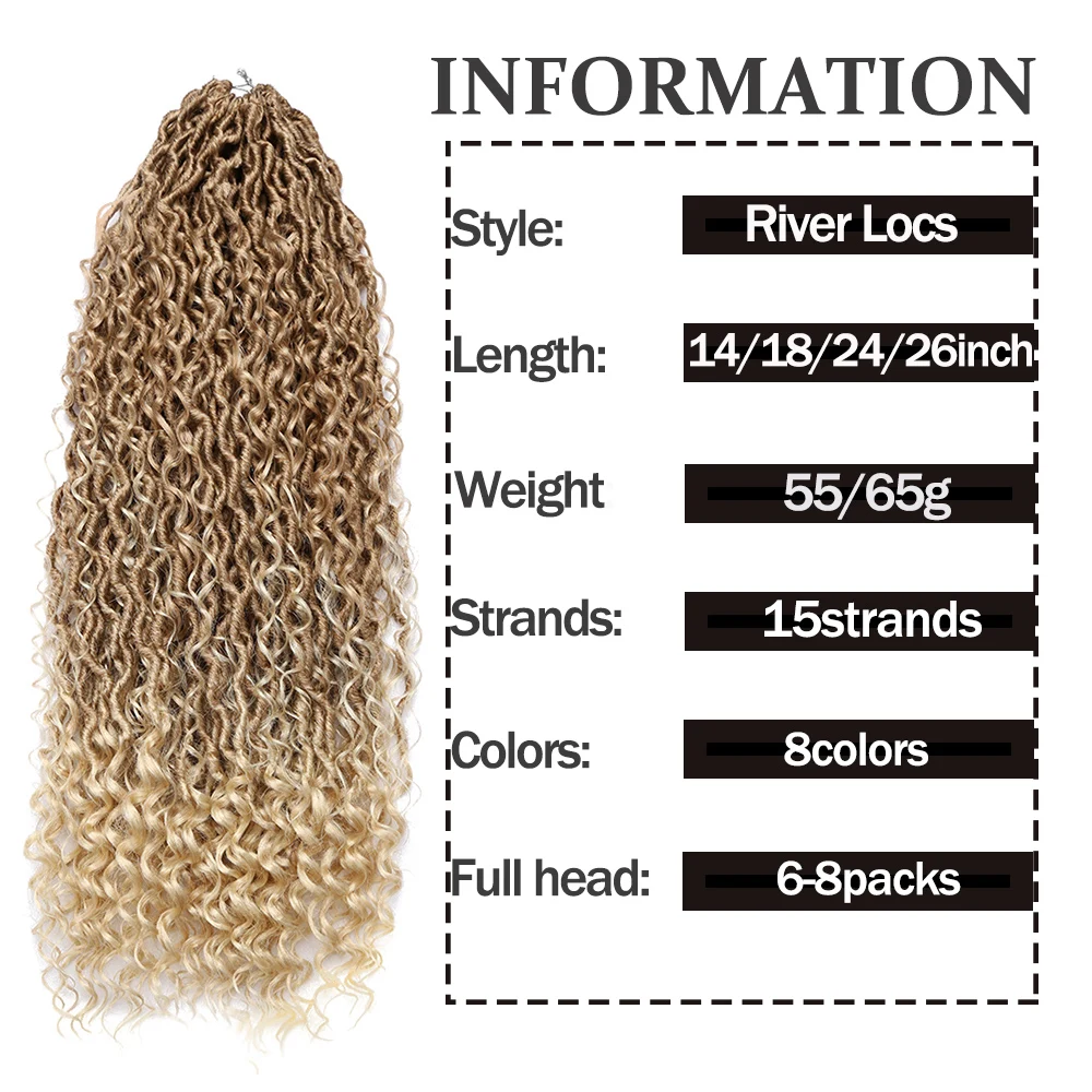 Synthetische Göttin Locs Häkeln Haar Zöpfe Lockige Faux Locs Flechten Haarverlängerungen Perücke Für Frauen Schwarz Hippie Boho Stil – Detail 4