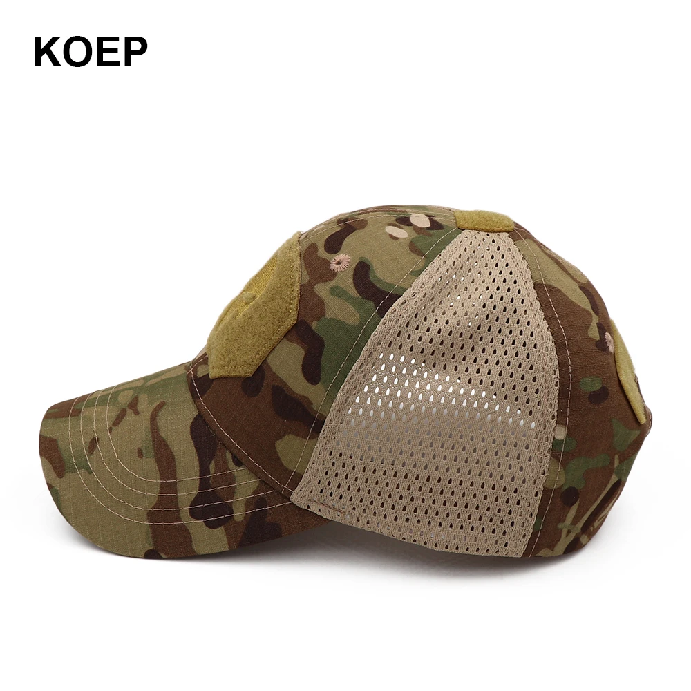 KOEP New Mesh Punisher Baseball Cap Fishing Caps Men Outdoor Camouflage Jungle Hat Hiking Casquette Hats