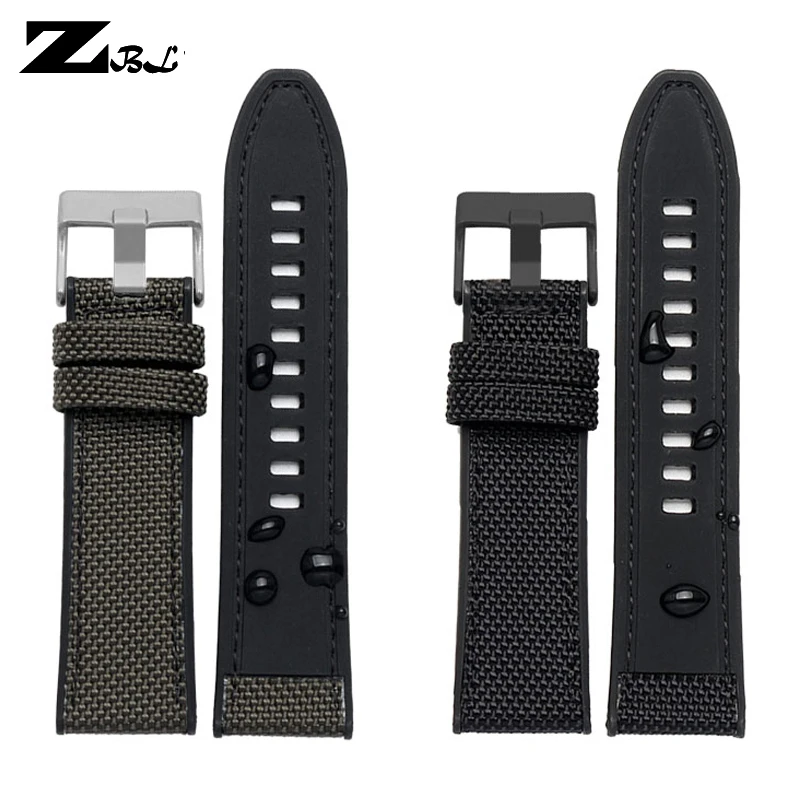 Canvas Resin Double-layer strap watchband 24mm 26mm 28mm Watch band for Diesel DZ4500 DZ7420 DZ4506 silicone watch bracelet