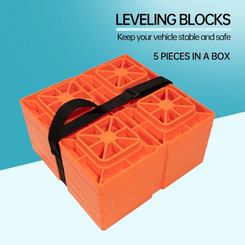 5 Packs/Set Heavy Duty Leveling Blocks for Leveling Single And Double Wheels Camper Trailer Strong  Hydraulic Dual