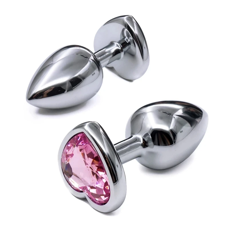 Enorme Zware Kleine Medium Large Size Set Roze Regenboog Hart Jewerly Crystal Metalen Anale Kralen Butt Plug Insert P Spot ass Dildo