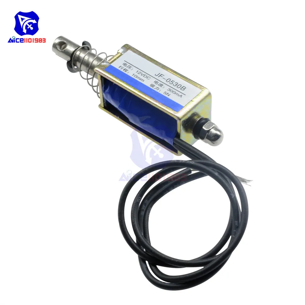 JF-0530B Elektromagnet DC 6V/12V/24V 300mA 5N/10mm Präziser Pull-Push-Typ Linearer Bewegungsmagnet mit Kabel – Detail 10