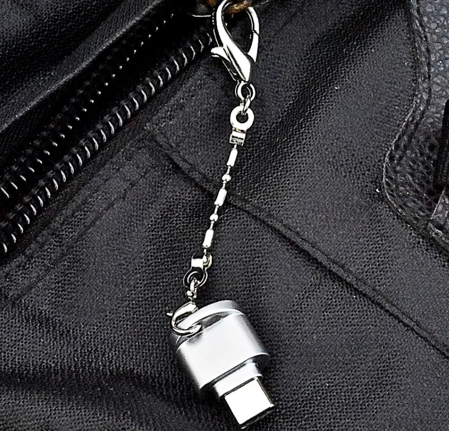 USB Type C Adapter 3 Pack, USB C to Micro USB Convert Connector micro sd TF card reader with Key chain for phone pad tablet