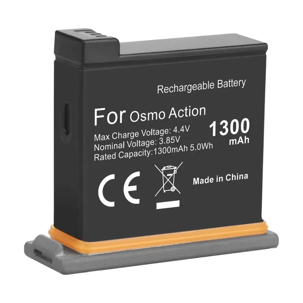 Baterai Aksi 1300MAh OSMO + 3 Port Pengisi Daya Cepat Pintar untuk Kamera Olahraga DJI OSMO