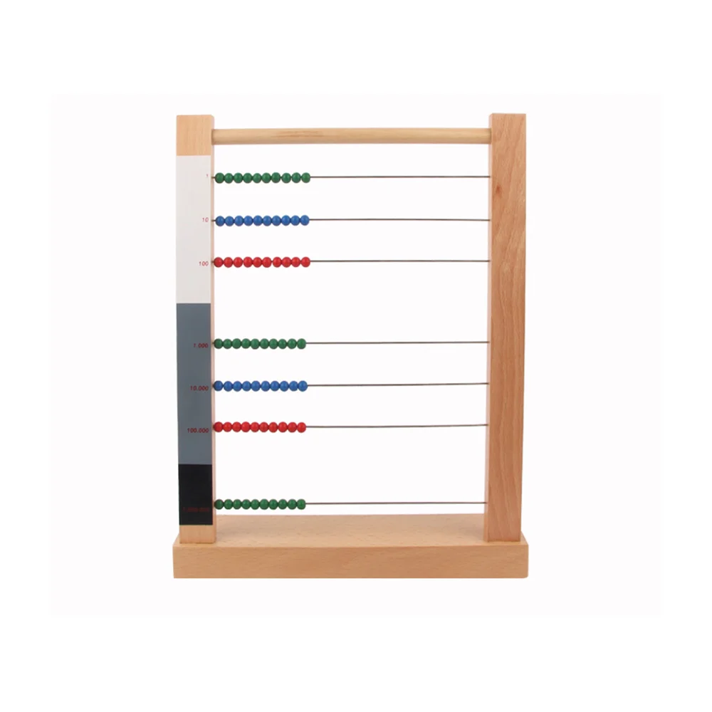 나무 주판 몬테소리 구슬 프레임 수학 교육 장난감 어린이를위한 계산 게임 수학 교육 보조 학습 도구