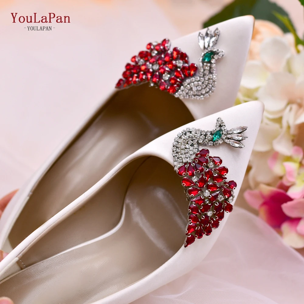 YouLaPan – Clips à chaussures en strass rouge, 2 pièces/lot, décorations de chaussures à faire soi-même, accessoires à breloques pour femmes et filles, X36