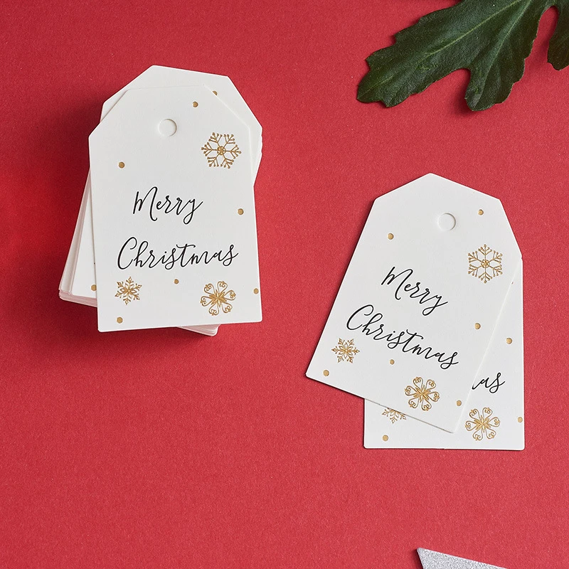 Merry Christmas Tags Labels Gifts Wrapping Paper Hanging Tags Santa Claus Paper Cards Xmas DIY Crafts Party memo