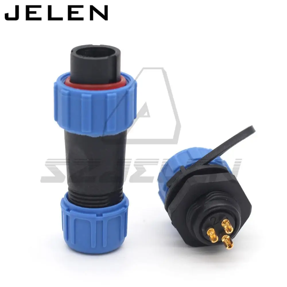 SP13  3pin waterproof aviation connector plug socket,IP68, 3 pin wire connector,Insulation waterproof male female connector