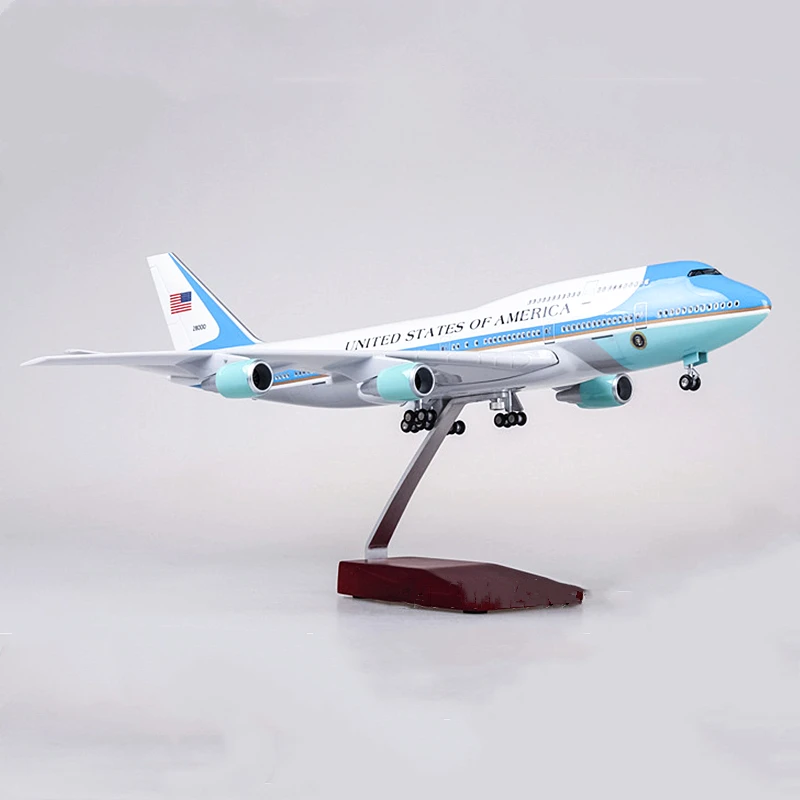 

47CM 1:150 Scale Airplanes Air Force One Boeing B747 Model With Light resin diecast Aircraft Plane Model Collectible Decoration