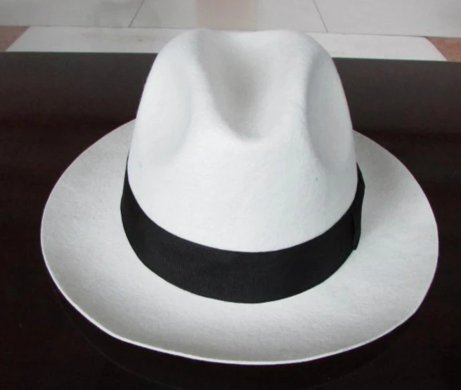 B-8115 White Wool Hat Big Brim Hat Socialite Elegant Female Retro Joker Men Women for Hat Fedoras Jackson Gentleman Hat