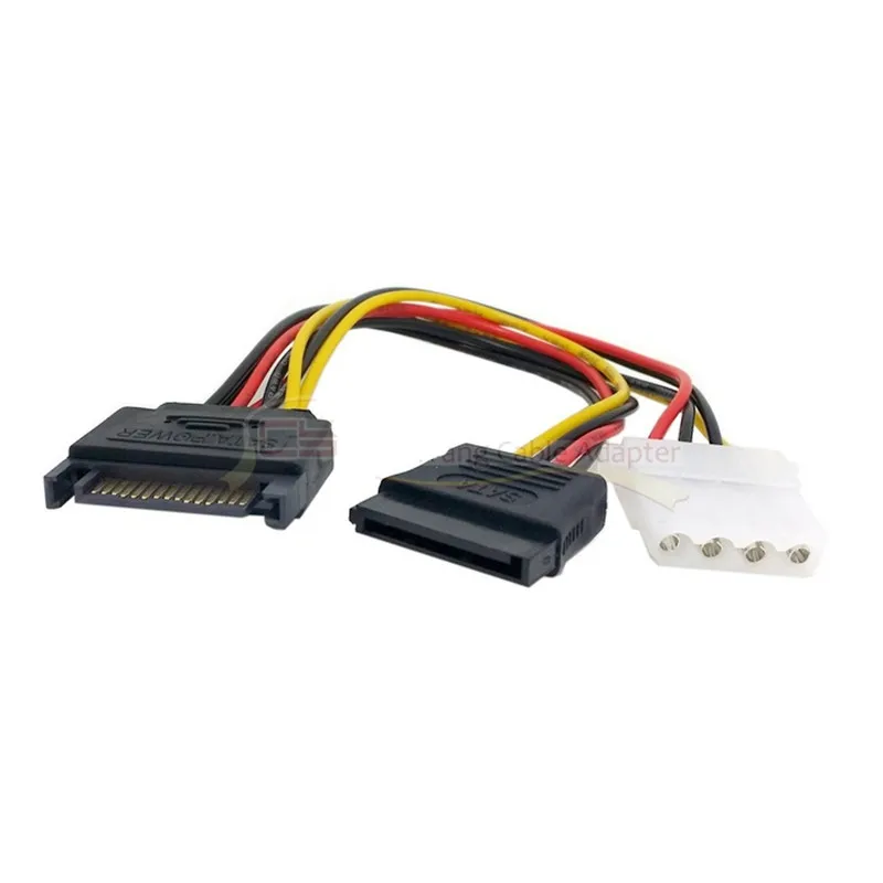 15Pin male to 15Pin IDE Molex female + 4Pin power SATA female cable power cord SATA3.0 serial hard disk data cable