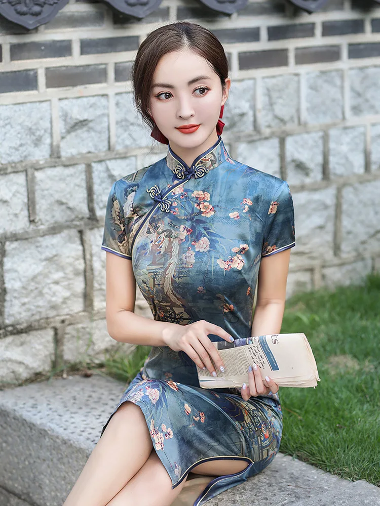 Robe qipao traditionnelle chinoise pour femmes, Cheongsam, robe de