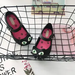 Mini DD New Girls Princess Shoes Children Kids cat Jelly Shoes toddler Fashoin cartoon Flat Sandalias Comfortable Sandals DD004