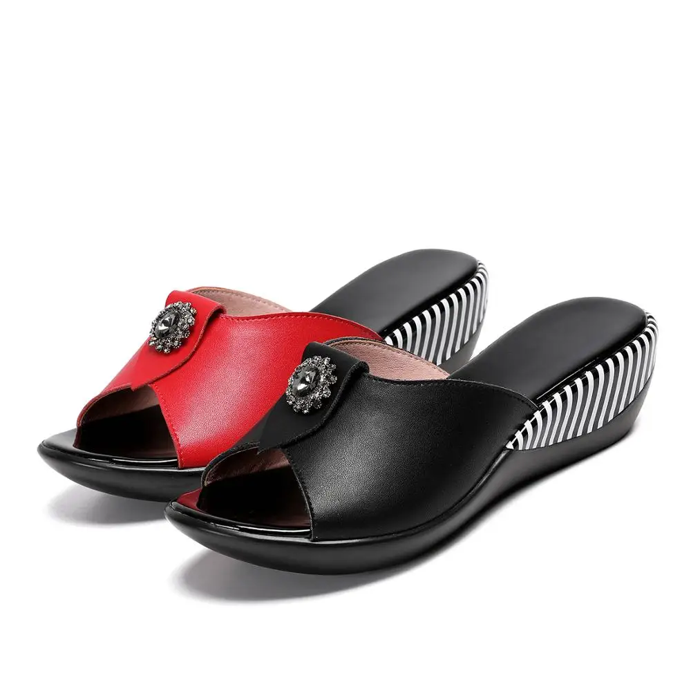 GKTINOO 2025 Summer Platform Flip Flops Fashion Beach Shoes Woman Anti-slip Genuine Leather Sandals Women Slippers Shoe