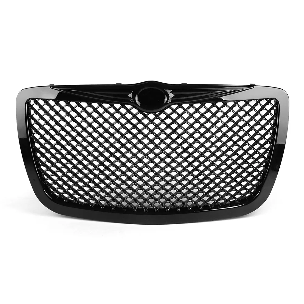Racing Car front Grills for 2004 2005-2010 Chrysler 300 300C Limited Touring Chrome/Black Hood Grill Mesh Grille TT101088