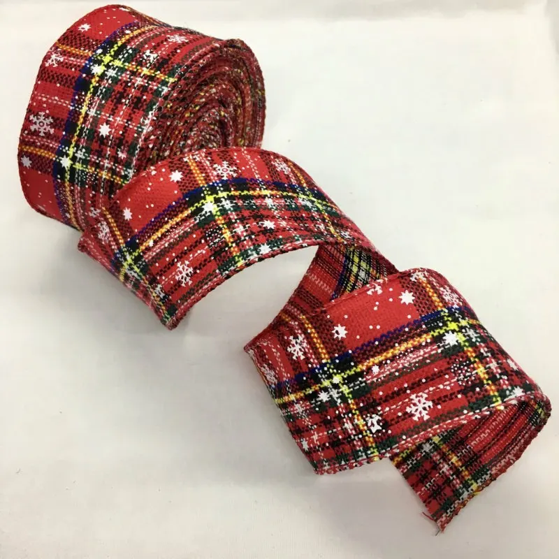 6 centimetri 2Y Wired Tartan Percalle Nastro di Stoffa Scozzese per Fatti A Mano del Mestiere Del Regalo Floreale di trasporto Imballaggio