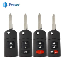 YIQIXIN Flip Car Remote Key Shell For Mazda 2 3 5 6 M6 MX5 CX5 CX7 CX9 RX8 Miata Uncut Blade Head Cover 2/3/4 Buttons Fob Case