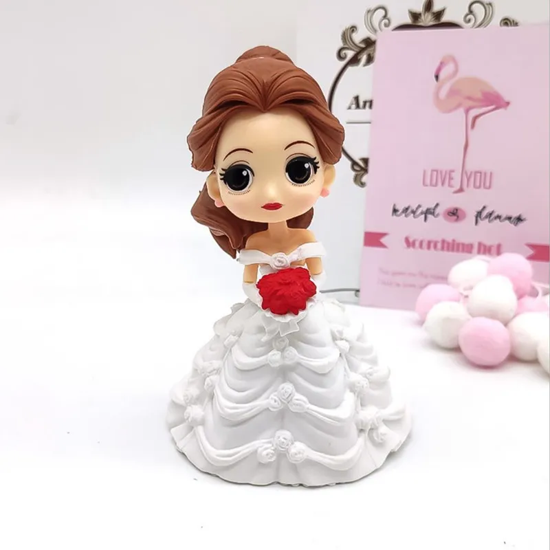 Disney Anime Beauty and the Beast 15cm belle Princess Action Figure Model  Decoration PVC Collection Toy model for kid girl gift