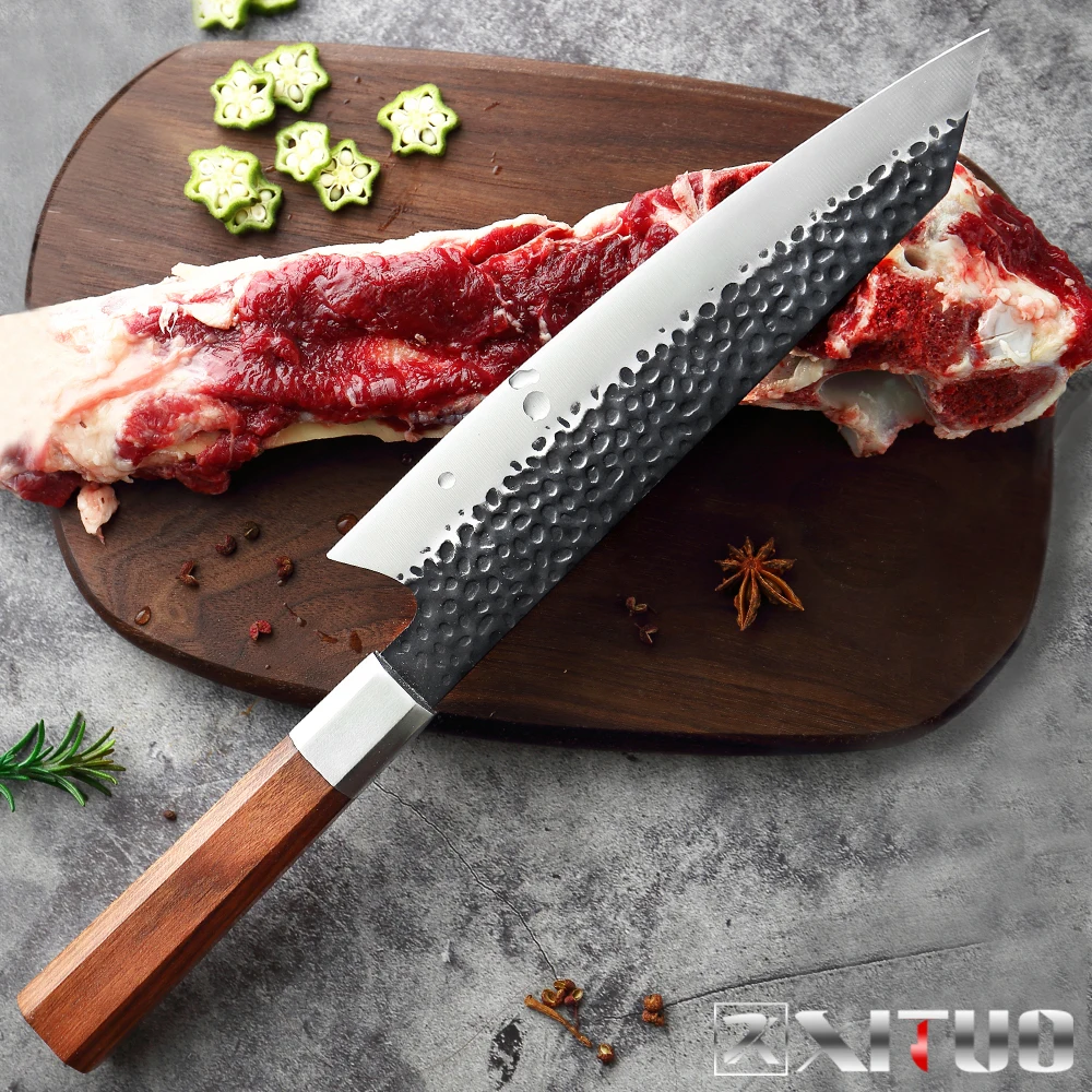 

Нож шеф-повара ручной работы из высокоуглеродистой стали XITUO, острый нож Kiritssuke Gyuto, практичный мясницкий нож, восьмиугольная ручка