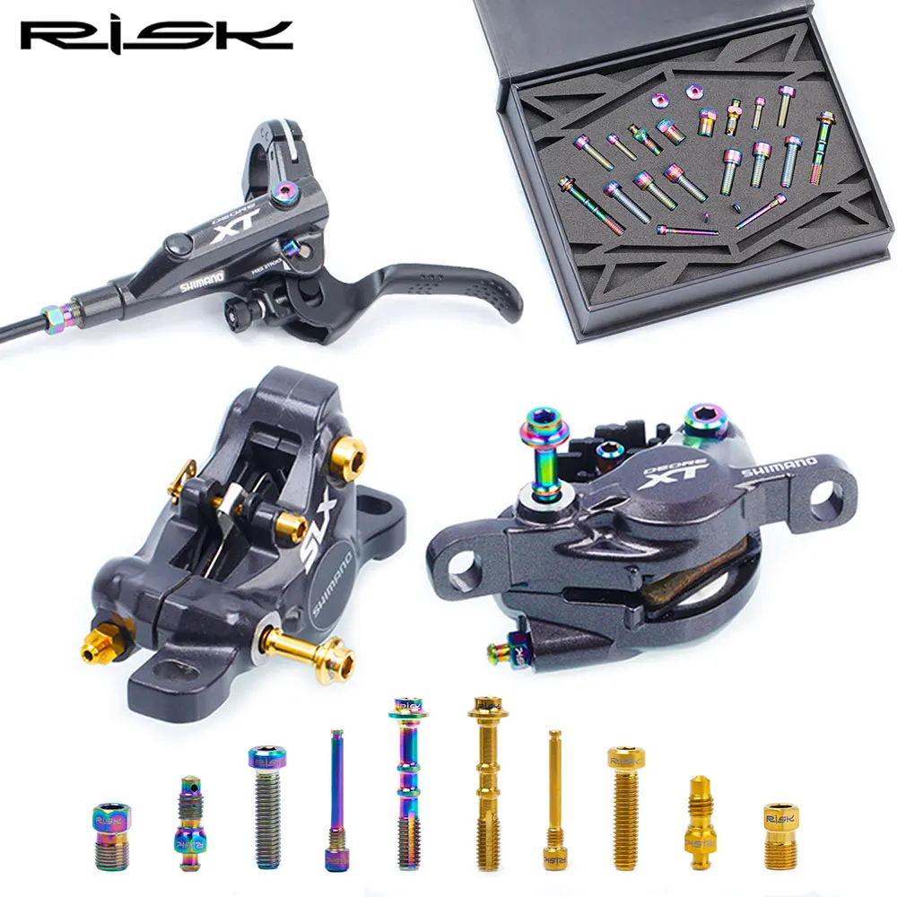 

RISK RT124 Titanium Mountain Bicycle M7000 XT M8000 Hydraulic Disc Brake Shift Derailleur Bolts Kit Replacement Screws Set