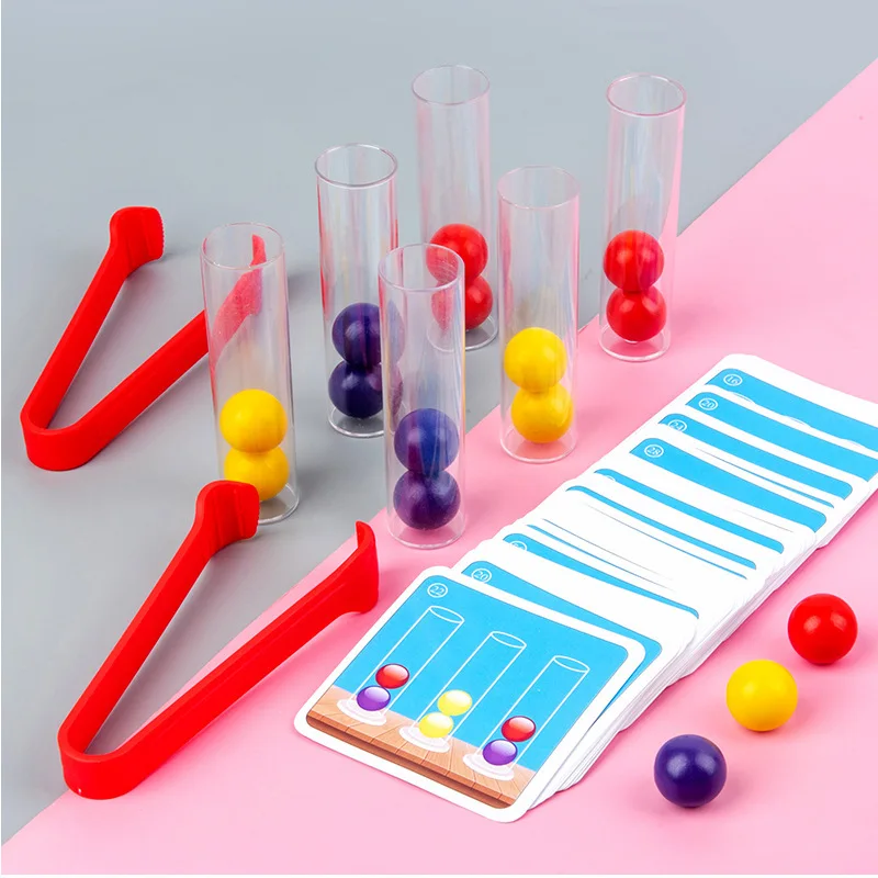 

Clip beads test tube toy children logic concentration fine motor training game Montessori teaching aids educational toy for kids