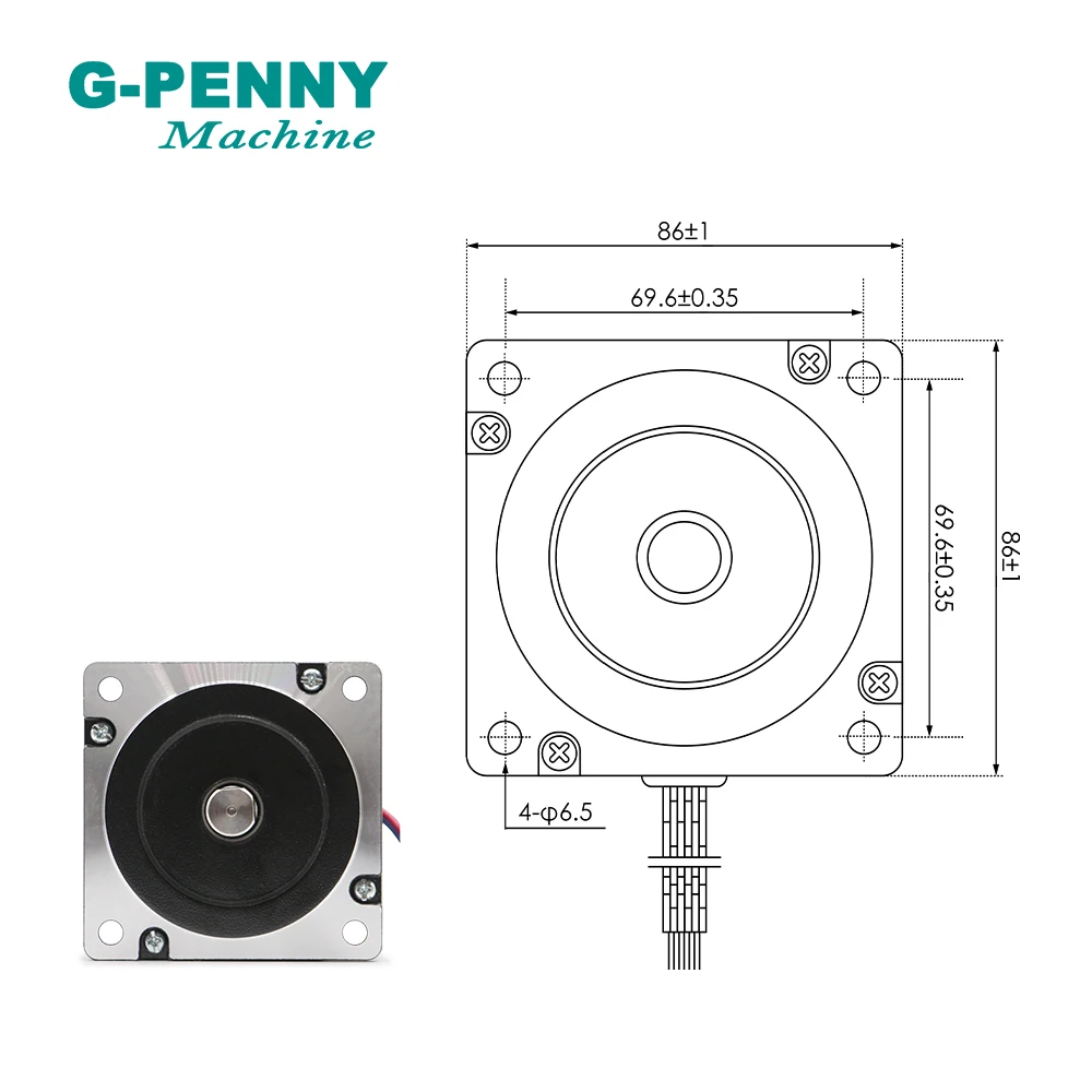 Nema 34 cnc motor deslizante 86x114mm 8.7n. m l = 114mm 6a stepping motor 1700oz-in para cnc máquina de gravura impressora 3d