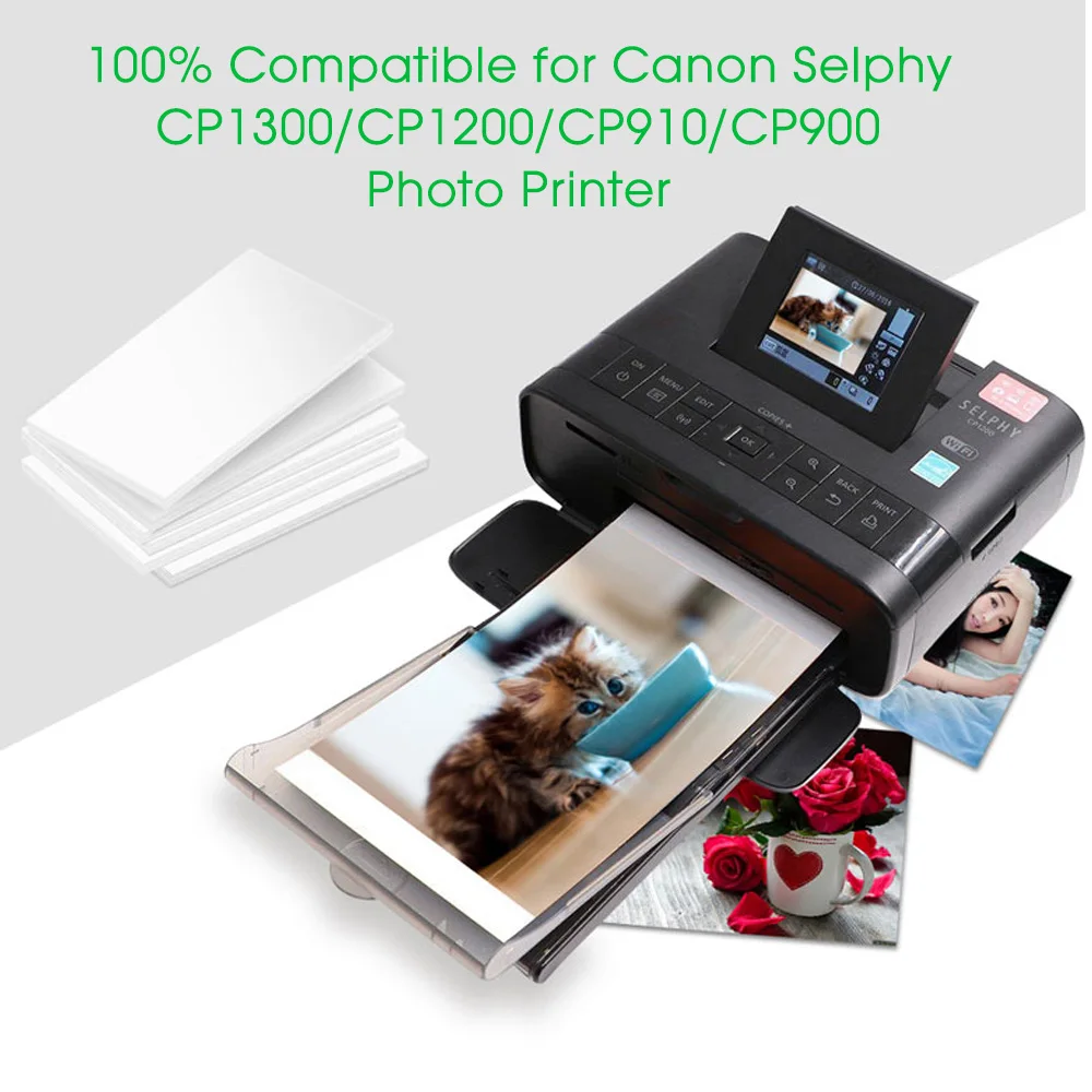 A ABCOLOR Ink Paper KP 108IN KP 36IN 6inch Compatible for Canon Selphy Photo Printer CP1200 CP1300 CP910 CP900 Photo Printer