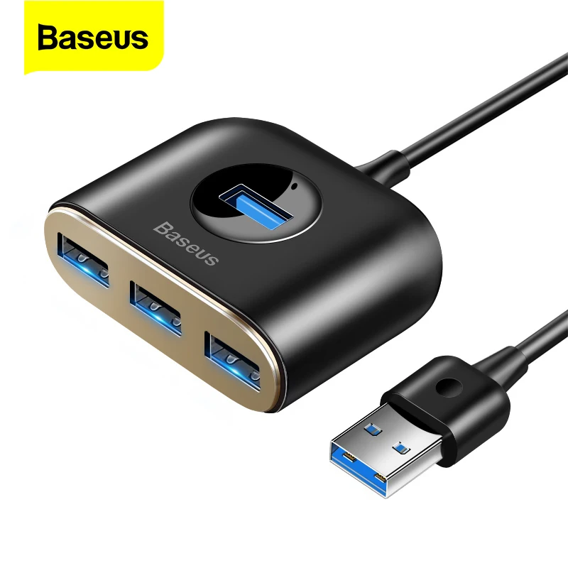 Baseus USB 허브 3.0 2.0, 외장 USB A to A 허브, 고속 OTG 어댑터, 노트북 PC U 디스크 마우스 키보드 카드 리더기, 4 포트