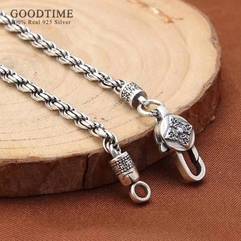 Bracelet For Men 100% 925 Sterling Silver Jewelry Accessories Vintage Thai Silver Bracelet Chain Link Anniversary Gift For Lover