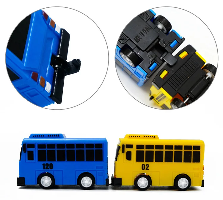 4pcs/set Cartoon Mini TAYO Bus Modle Kid Educational Toys The Little Bus Korean Anime Model Buses for Kids Christmas Gifts