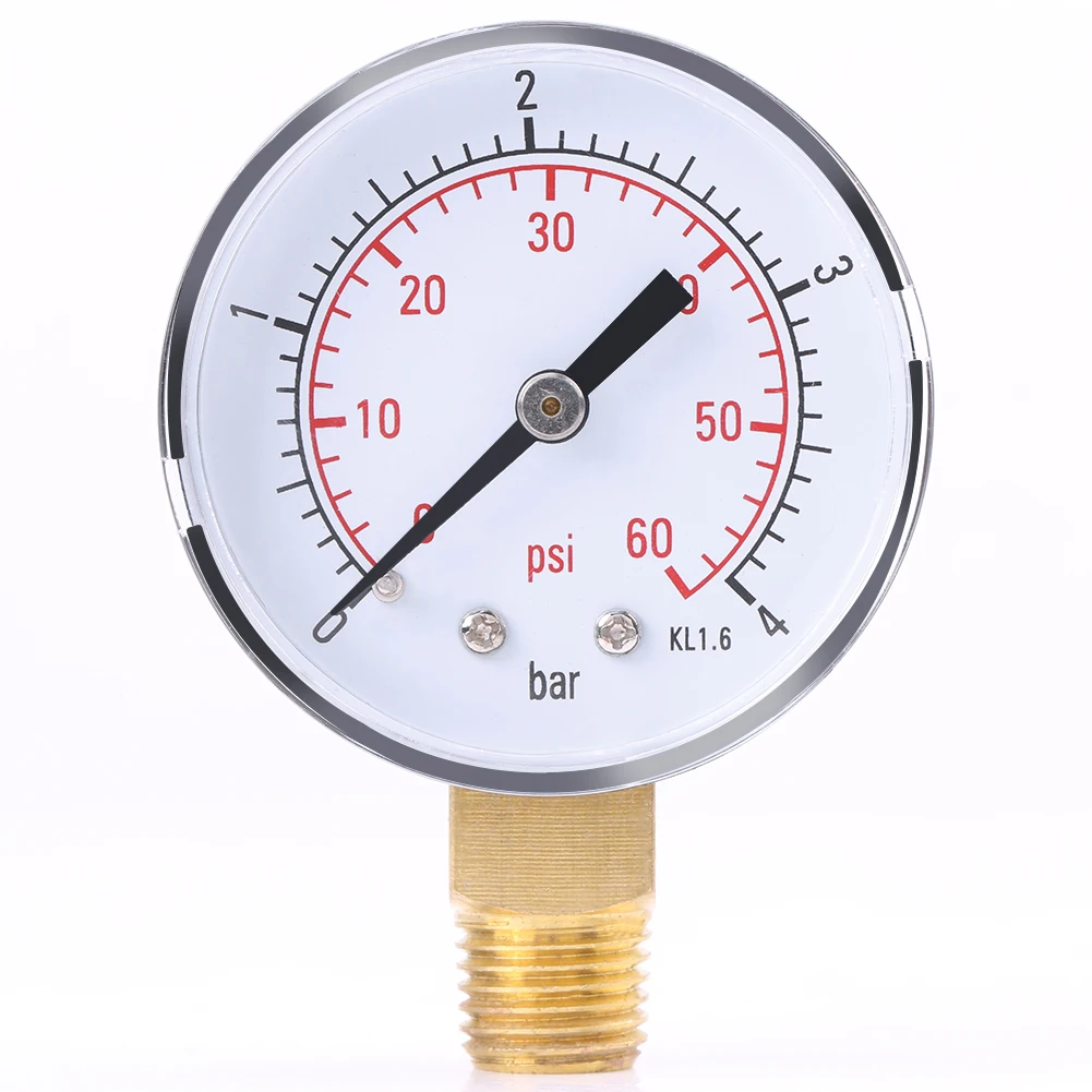 0-4 bar / 0-60 psi Dual Scale Dial Gauge 1/4