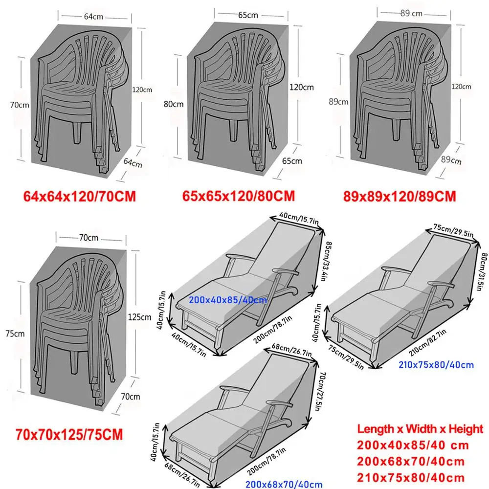 Outdoor Waterproof Cover Garden Furniture Rain Cover Chair Sofa Protection Rain Dustproof Woven Polyester Convenient Cover