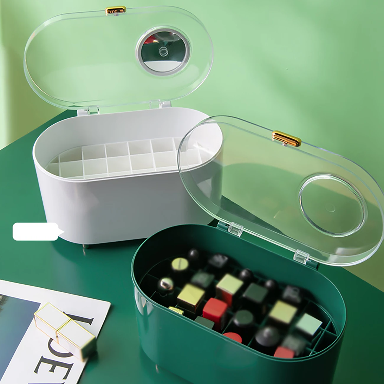 

Lipstick Storage Desktop Beauty Cosmetic Organizer Drawer Storage Box Waterproof Dust Proof Bathroom Makeup Organizer