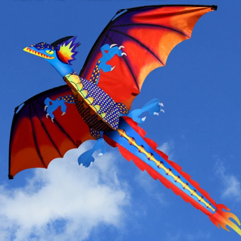 Lançamento 3d dragon com cauda para adultos kites com voo para exterior 100m linha atacado dropshipping