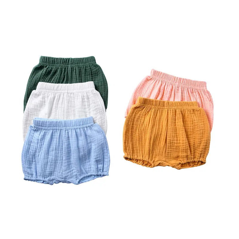 Fashion Solid Color Boy Child Shorts Summer Baby Clothes Girls Shorts otton Linen Bread short Pants Newborn Clothing 1-4 Years