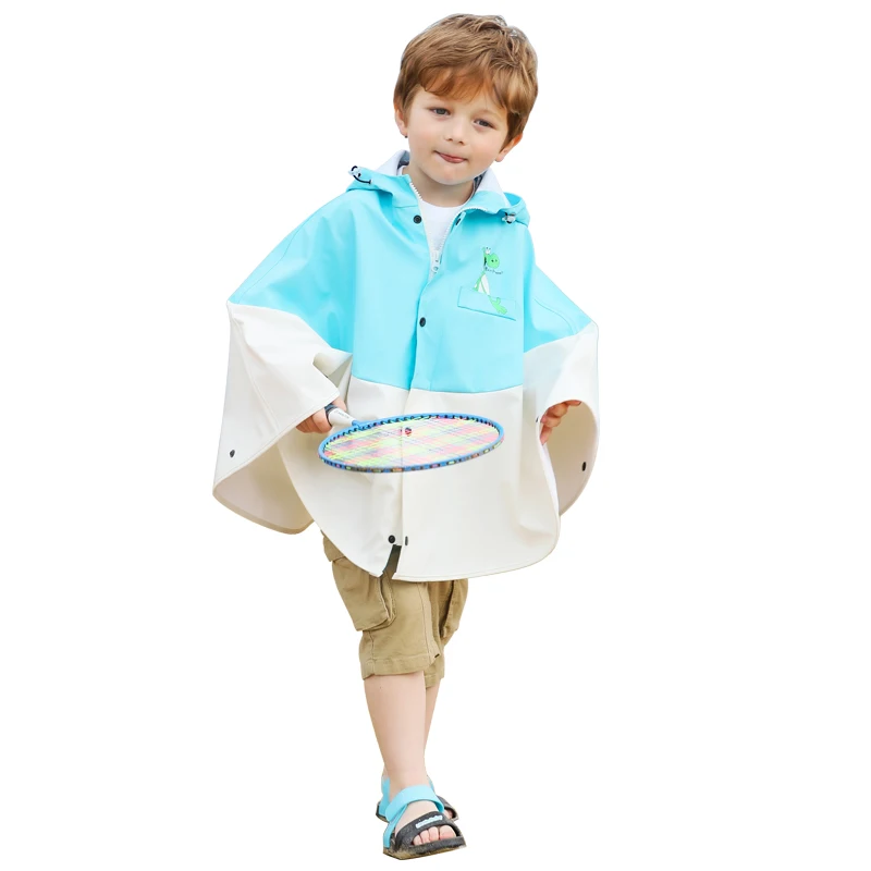 Rainfreem Healthy Children PU Raincoat Boys and Girls Rain Poncho Outdoor Rain Gear Lovely Kids Rainwear