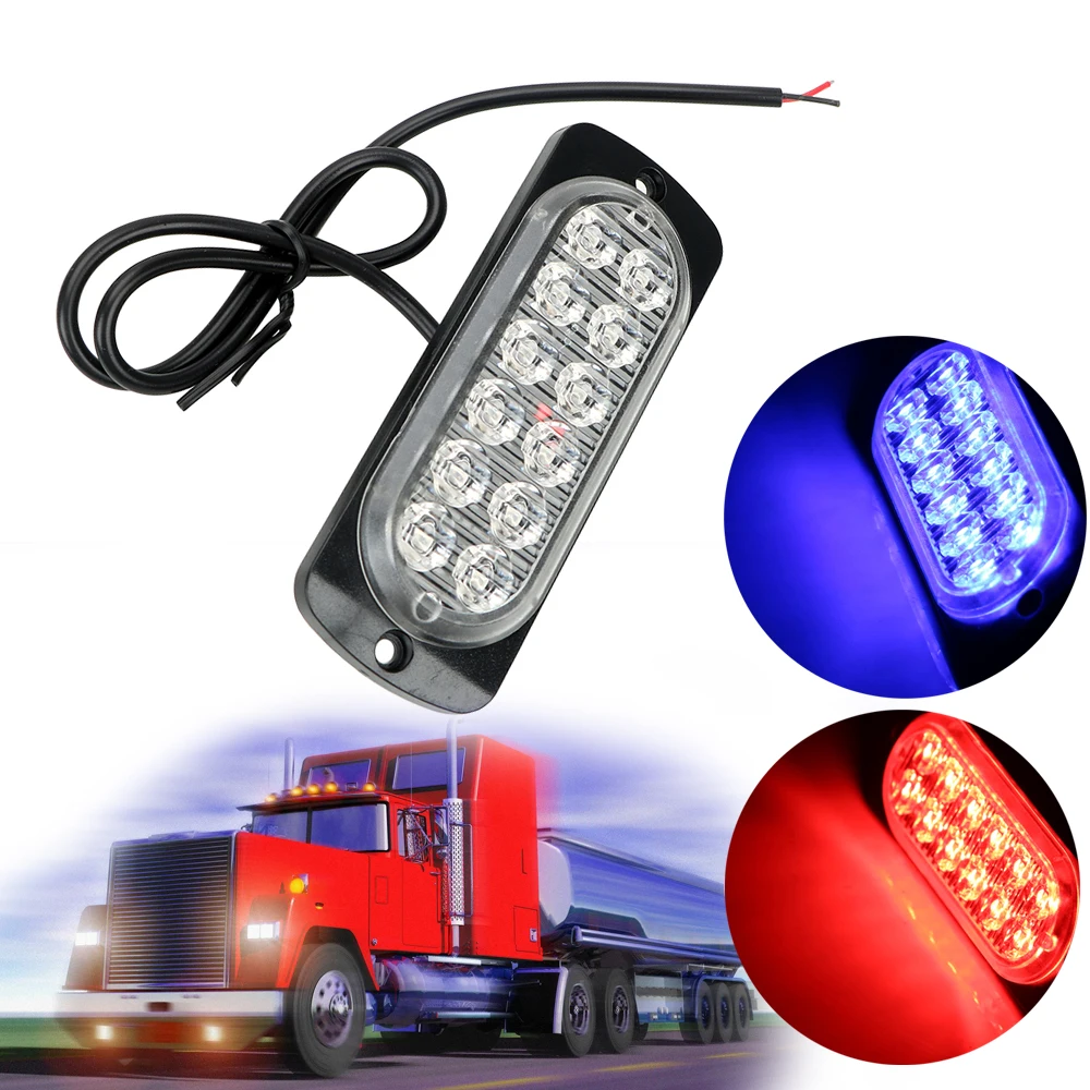 Car Lights Assembly 12 LED Car Truck Emergency Side Lamp Signal Lamp 18W LED Warning Light Auto Accessories Car-styling