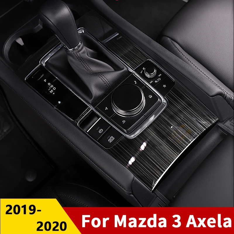 For Mazda 3 Axela 2019 2020 Car Water Cup Gear Shift Panel Trim Interior Decorative Cover Stainless Steel Accessories