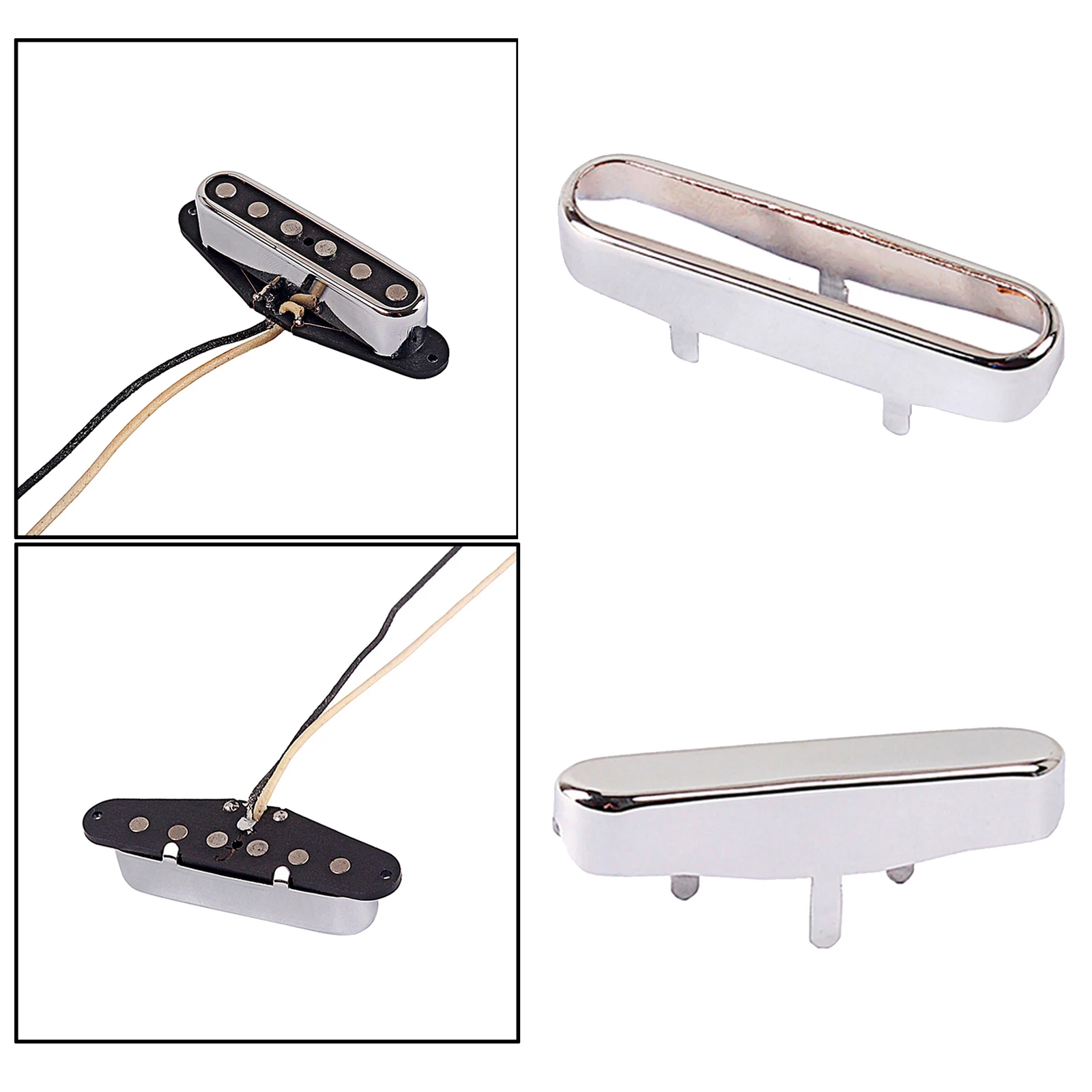 Tamanho padrão de metal niquelado aberto/selado pescoço captador capa apto para tl guitarra elétrica peças substituição acessório