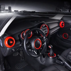 15PCS Car Interior Accessories Suite Kit Gears Circle Knob Ring Cover Trim Sticker For BMW MINI COOPER F55 F56 F57 Auto Styling