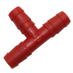 Plastic Tee Diameter 9 mm Bird Rabbit drinking waterer pipe red Tee pipe Chicken waterer Poultry feeding accessories 20 Pcs