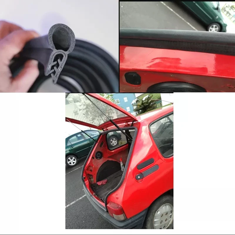 4m Car Door Sealing Strip Noise Insulation Rubber Seals Dust Anti-collision Auto Seal Trunk Engine Door Seal Tailgate Seal Kit